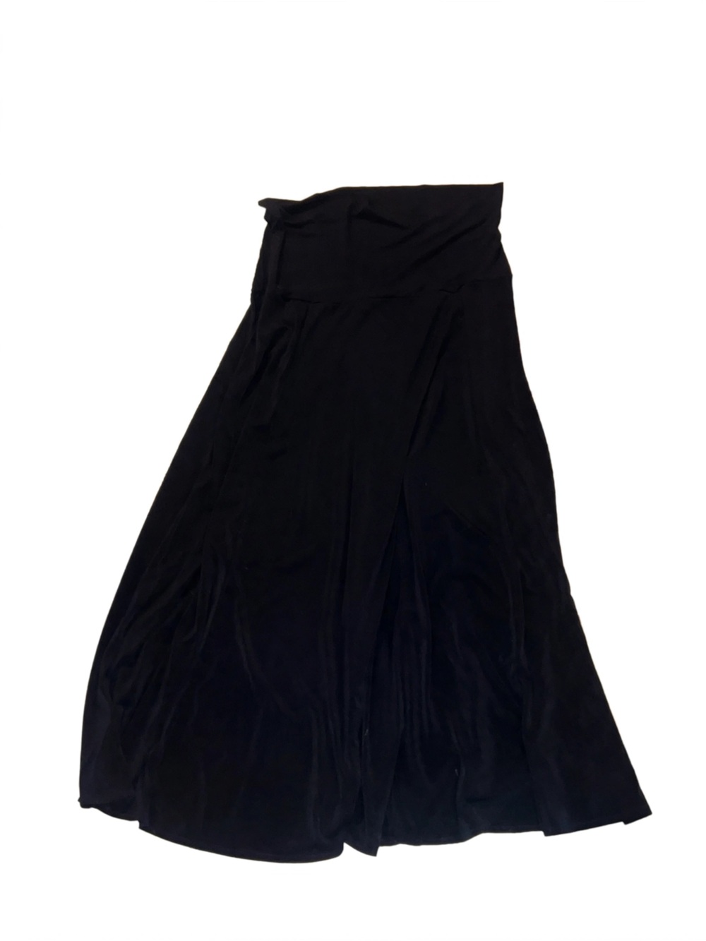 OPTIONAL Stretchy Coastal Fold over High waisted Classic Maxi Midi Skirt size2 - Picture 2 of 4